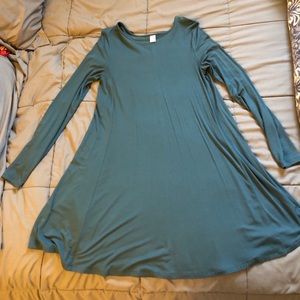 LS T-Shirt dress-green (‘Kelp Forest’)- Medium